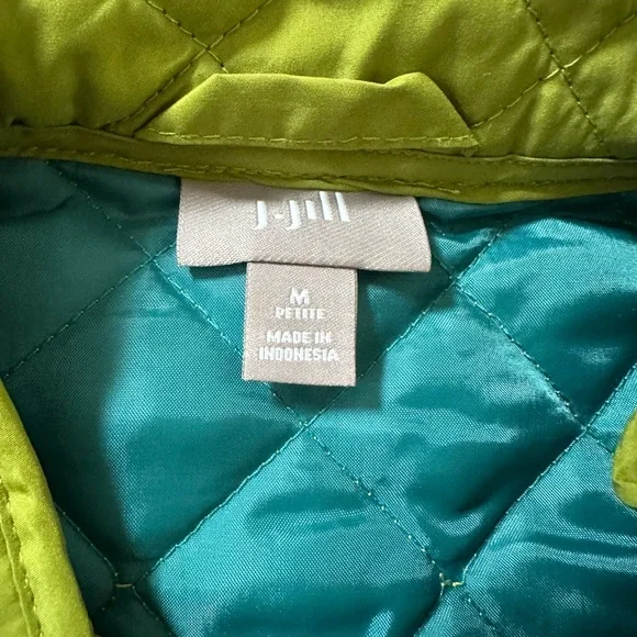 J Jill green quilted detail vest petite medium - Picture 4 of 5